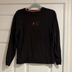 Vans Black Long Sleeve Tee with Multicolor Logo